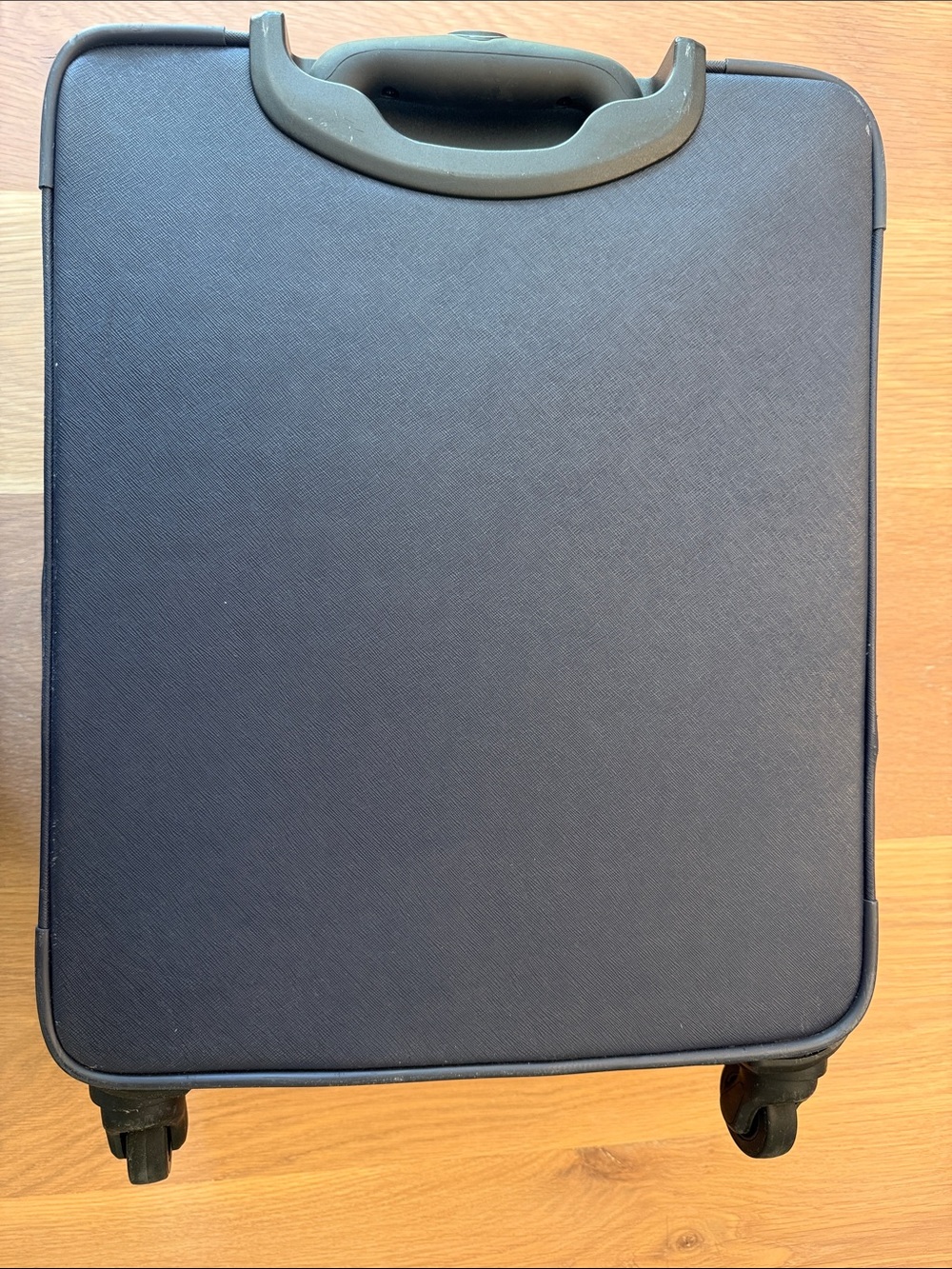 kate spade navy leather wheeled carry-on suitcase with gold logo - Picture 12 of 16